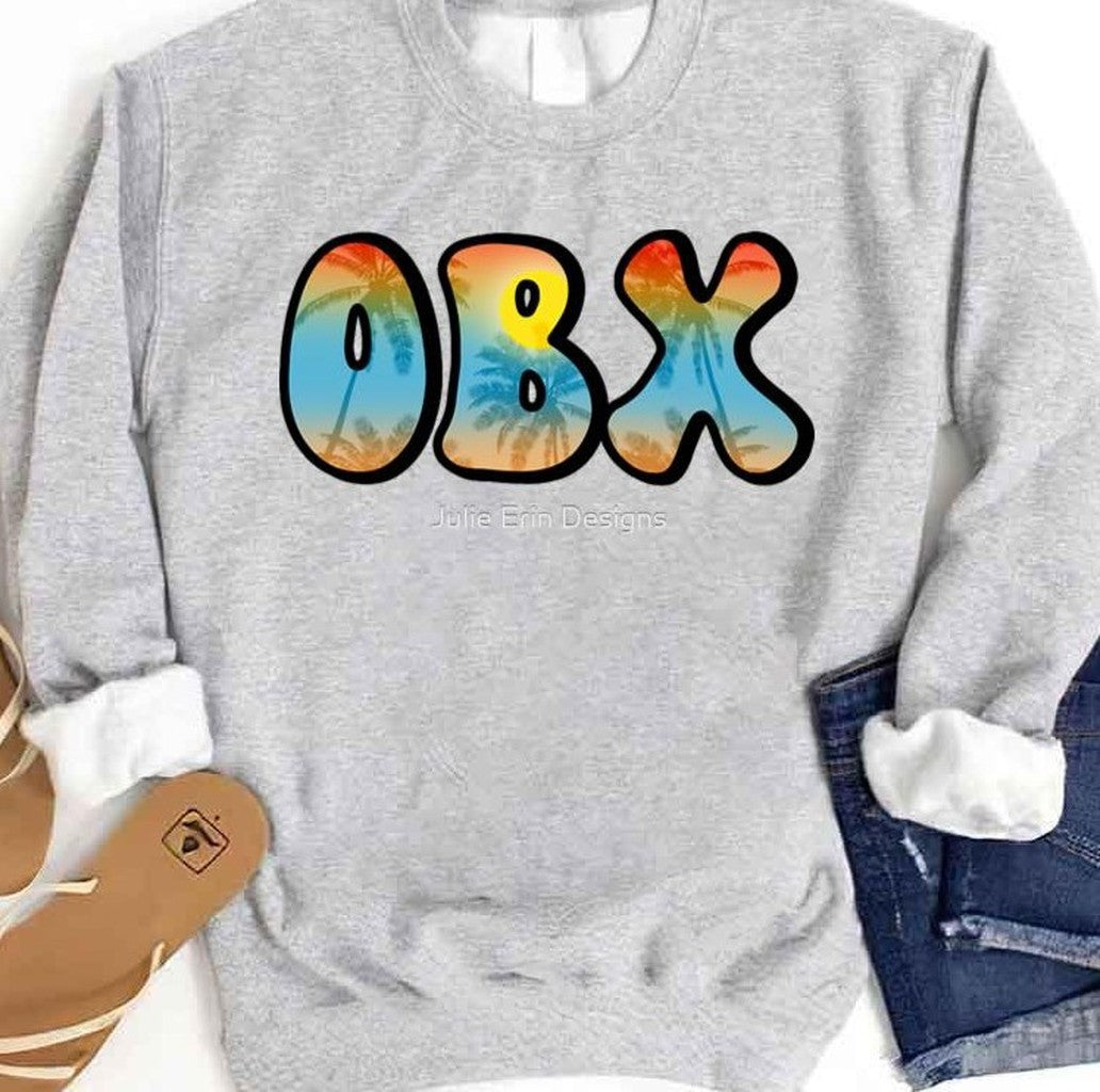 Obx Outer Banks Sunset Design Unisex Sweatshirt
