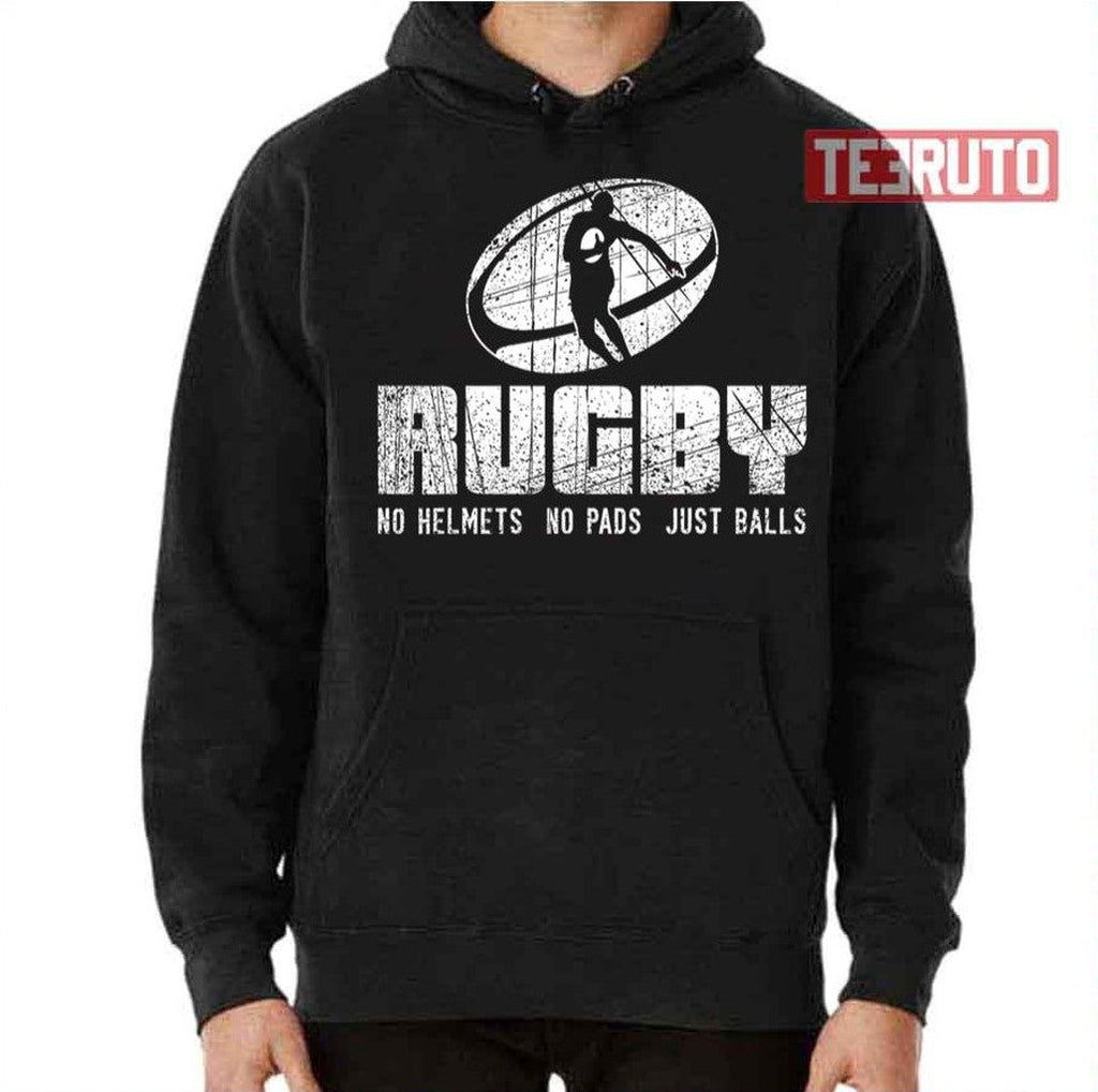 No Helmet No Pads Just Balls Funny Rugby Quote Unisex T-Shirt