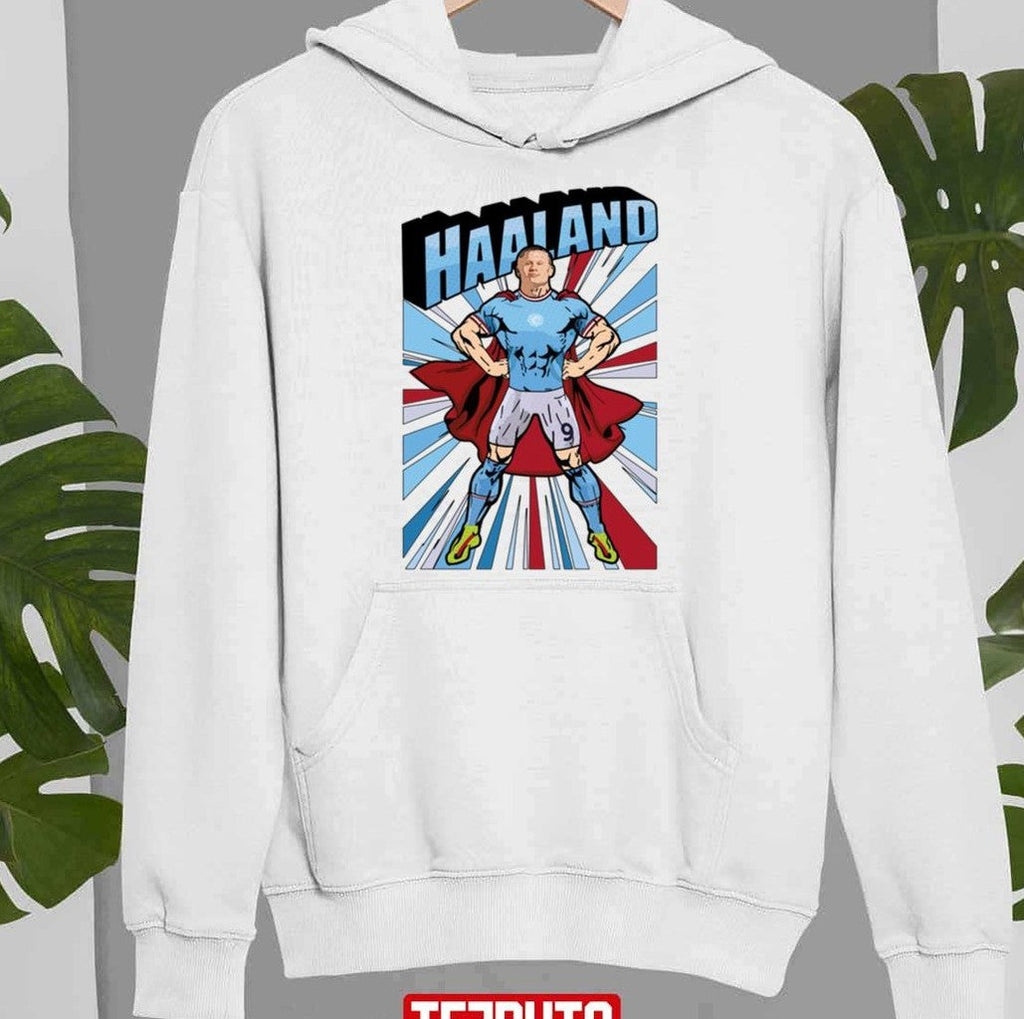 Superhero Goal Machine Artwork Erling Haaland Unisex Sweatshirt