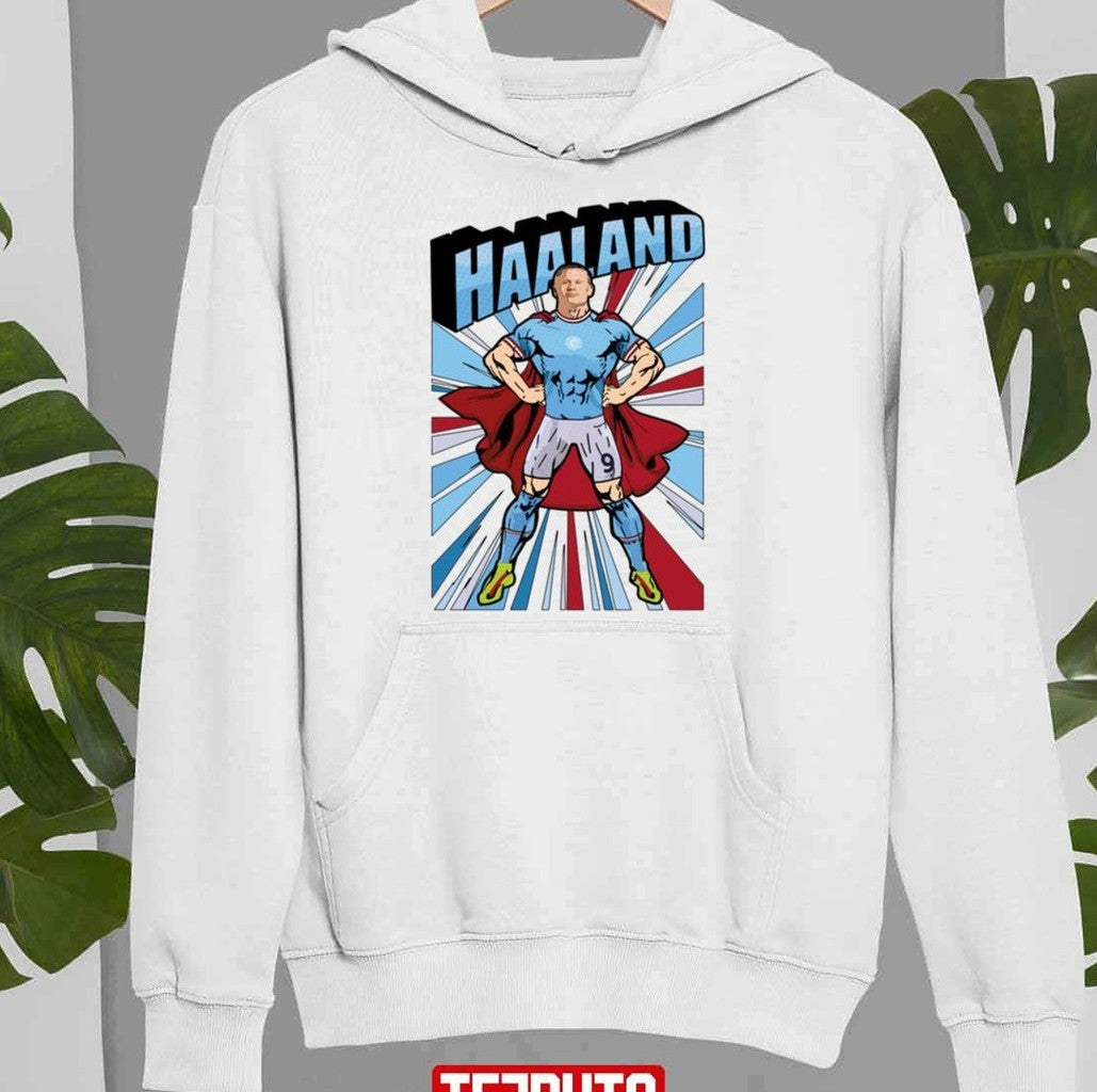 Superhero Goal Machine Artwork Erling Haaland Unisex Sweatshirt
