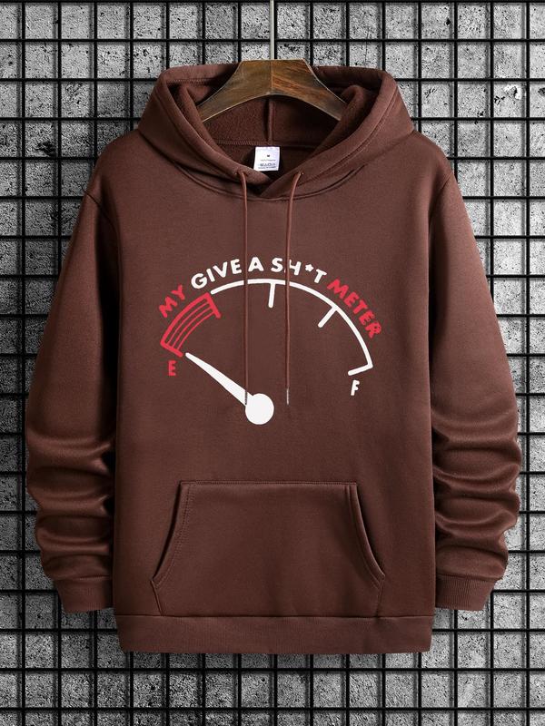 Men's Letter Graphic Print Drop Shoulder Hoodie, Casual Drawstring Pocket Sweatshirt, Daily Outdoor Men's Fashion for Spring & FallÂ 