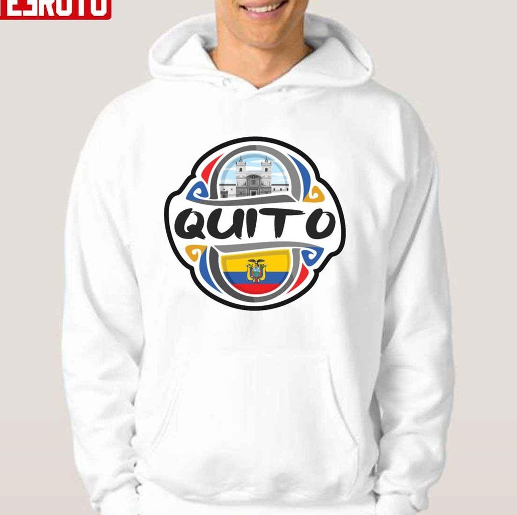 Quito Ecuador Flag Badge Travel Souvenir Stamp Unisex T-Shirt