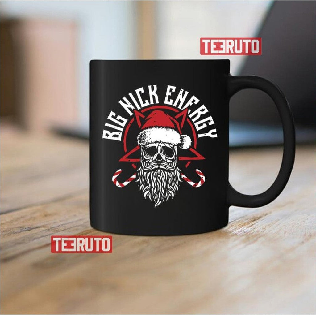 Big Nick Energy Funny Santaa Claus Skull Beard Unisex Sweatshirt