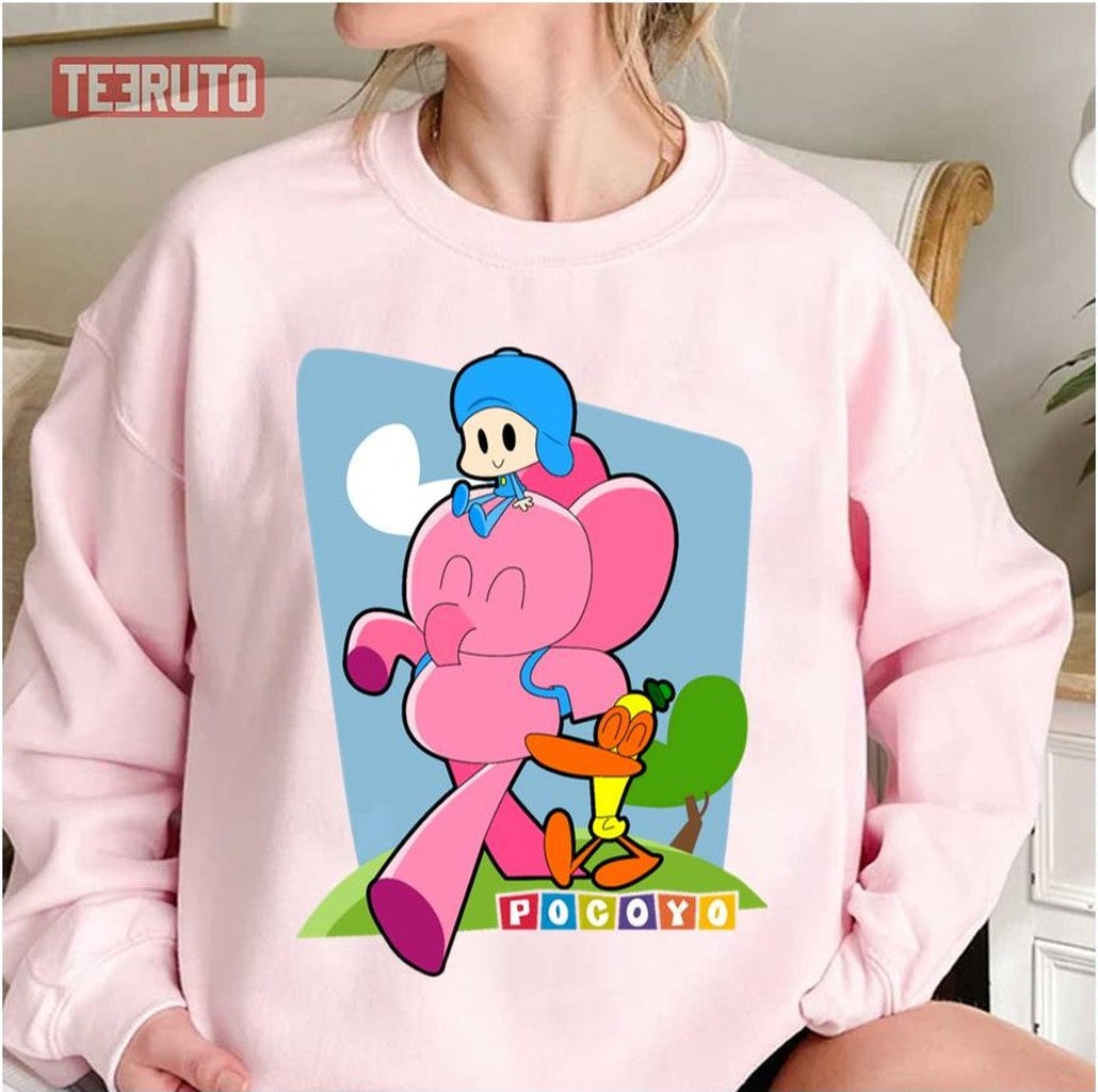 Pocoyo On The Head Of Elly Unisex Sweatshirt