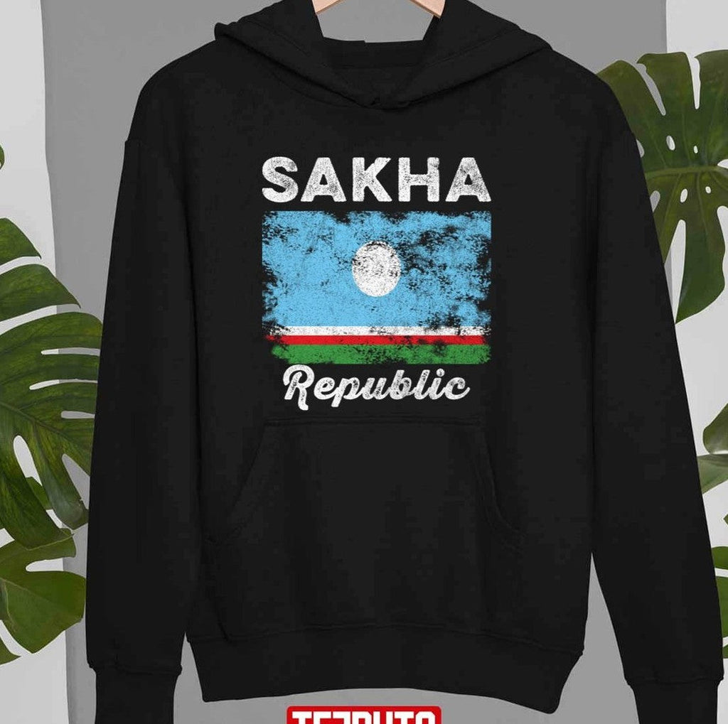 Sakha Republic Flag Vintage Yakutia Flag Unisex Sweatshirt