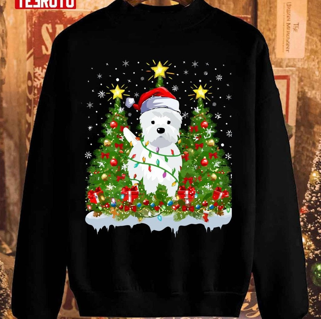 Puppy Westie Christmas Tree Dog Unisex Sweatshirt