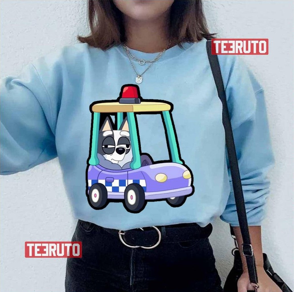 Muffin Cop Car Bluey Unisex T-Shirt