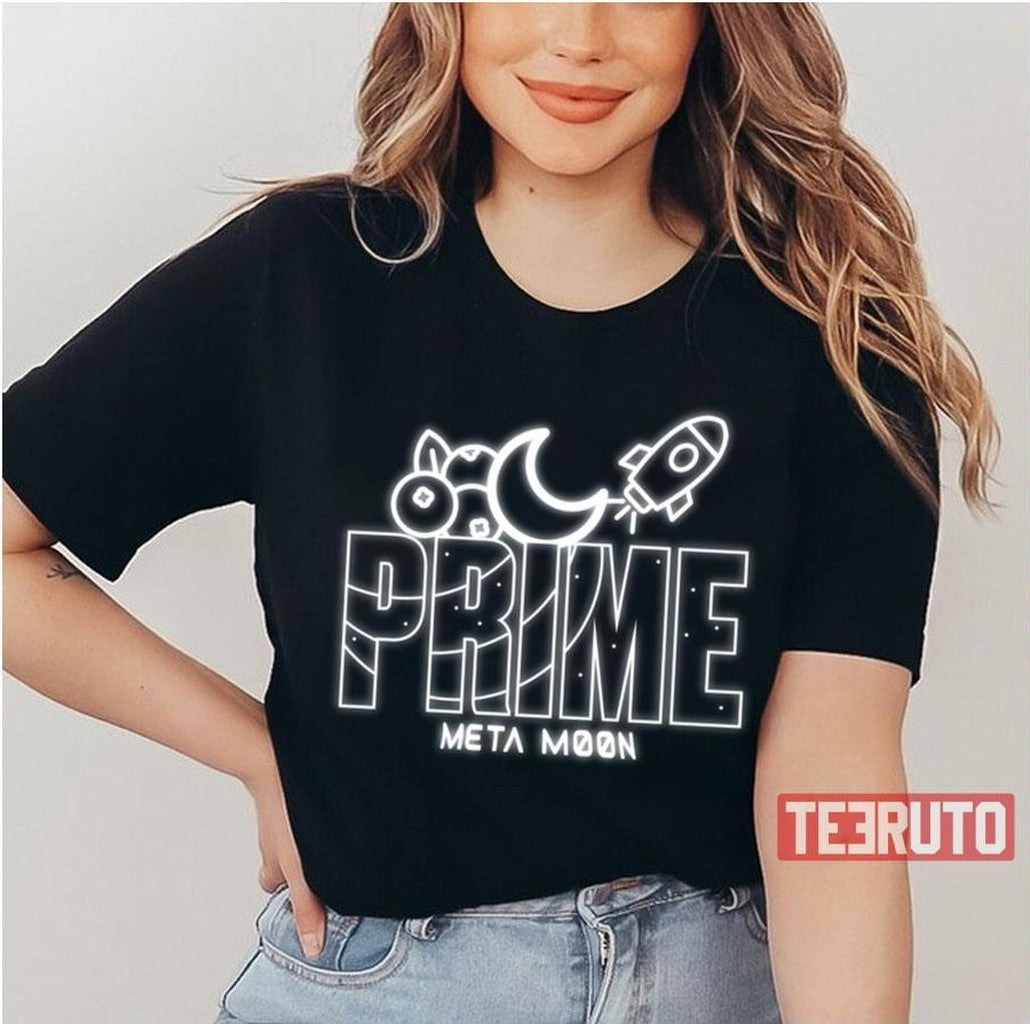 Prime Hydration Meta Moon Neon Light Sign Party Unisex T-Shirt