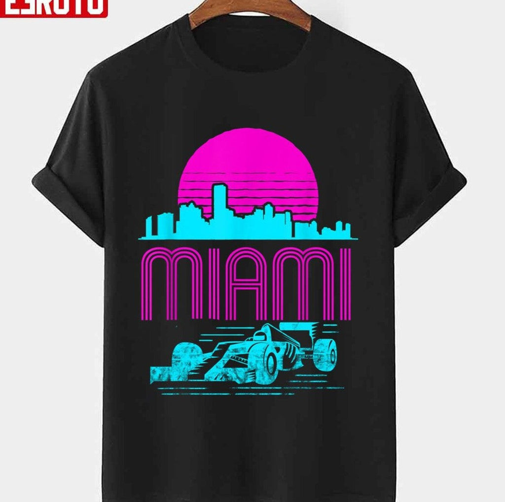 Racing Car Formula One Miami Grand Prix F1 Vintage Art Unisex T-Shirt