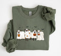 Cows Halloween Sweatshirt, Halloween Ghost Cows Sweatshirt, Spooky Cows Halloween Gifts, Cow Lovers Halloween Gift Classic Fabric popular sweatshirt