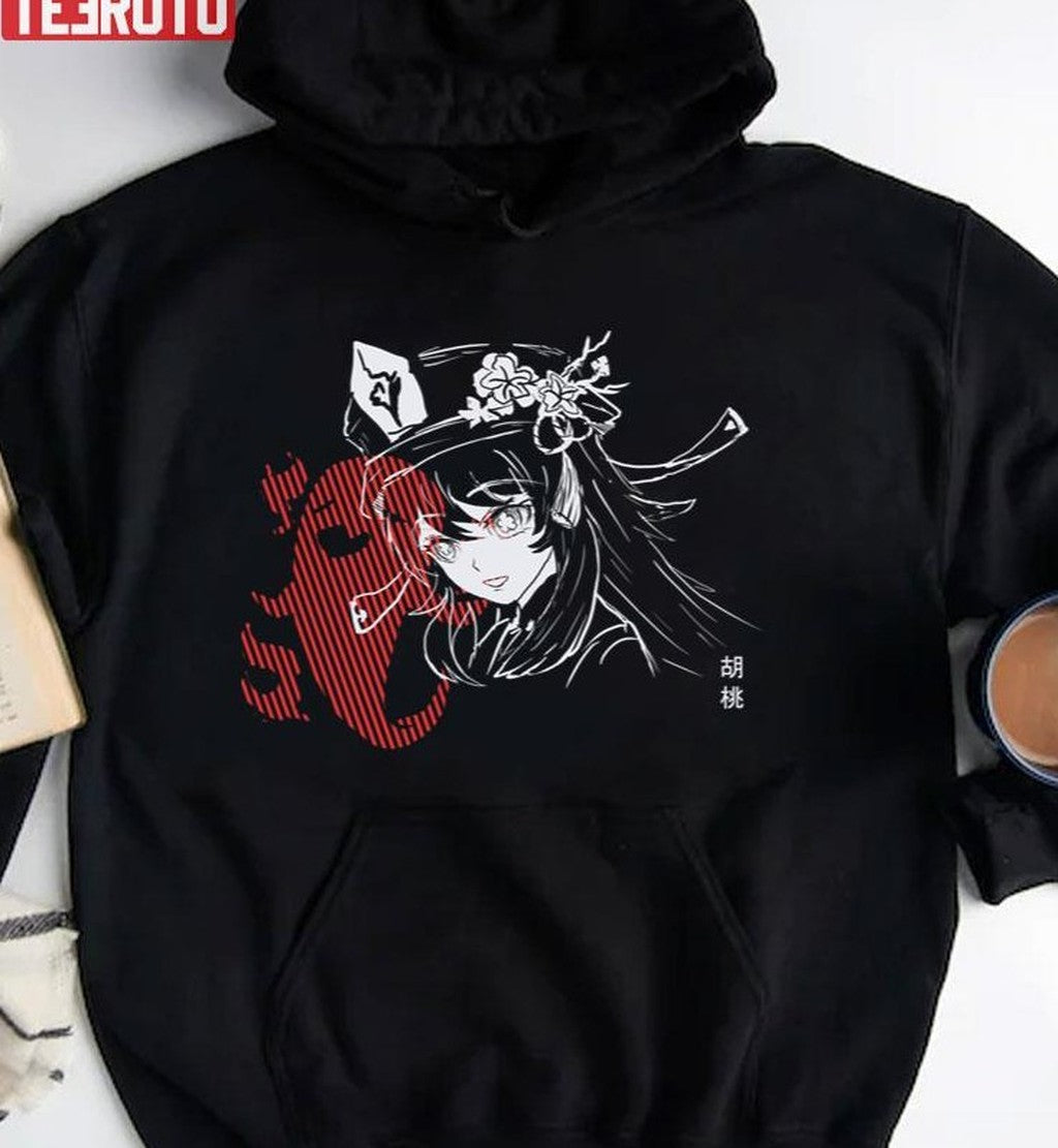 Outline Art Hu Tao Solo Genshin Impact Hu Tao Unisex Sweatshirt