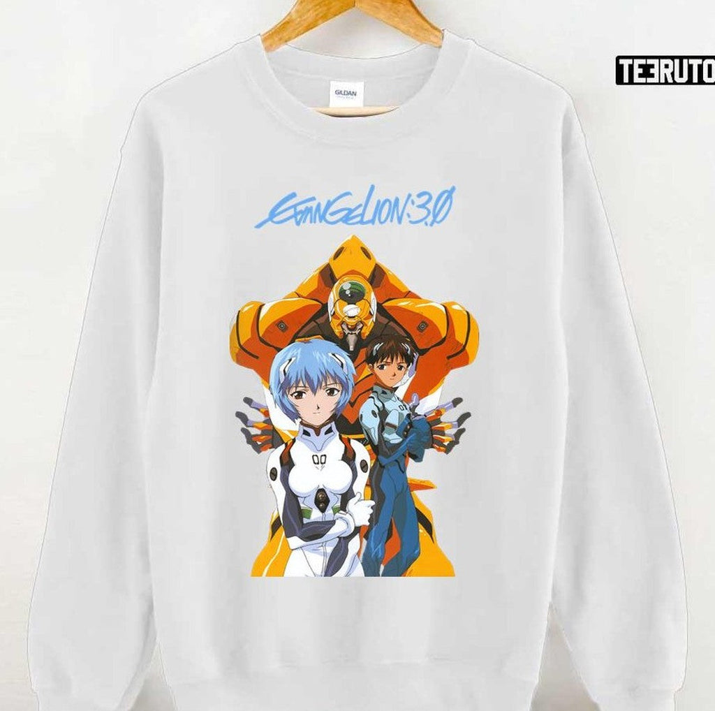 Anime Evangelion 3.0 1.0 Thrice Upon A Time Rei &amp; Shinji Unisex Hoodie