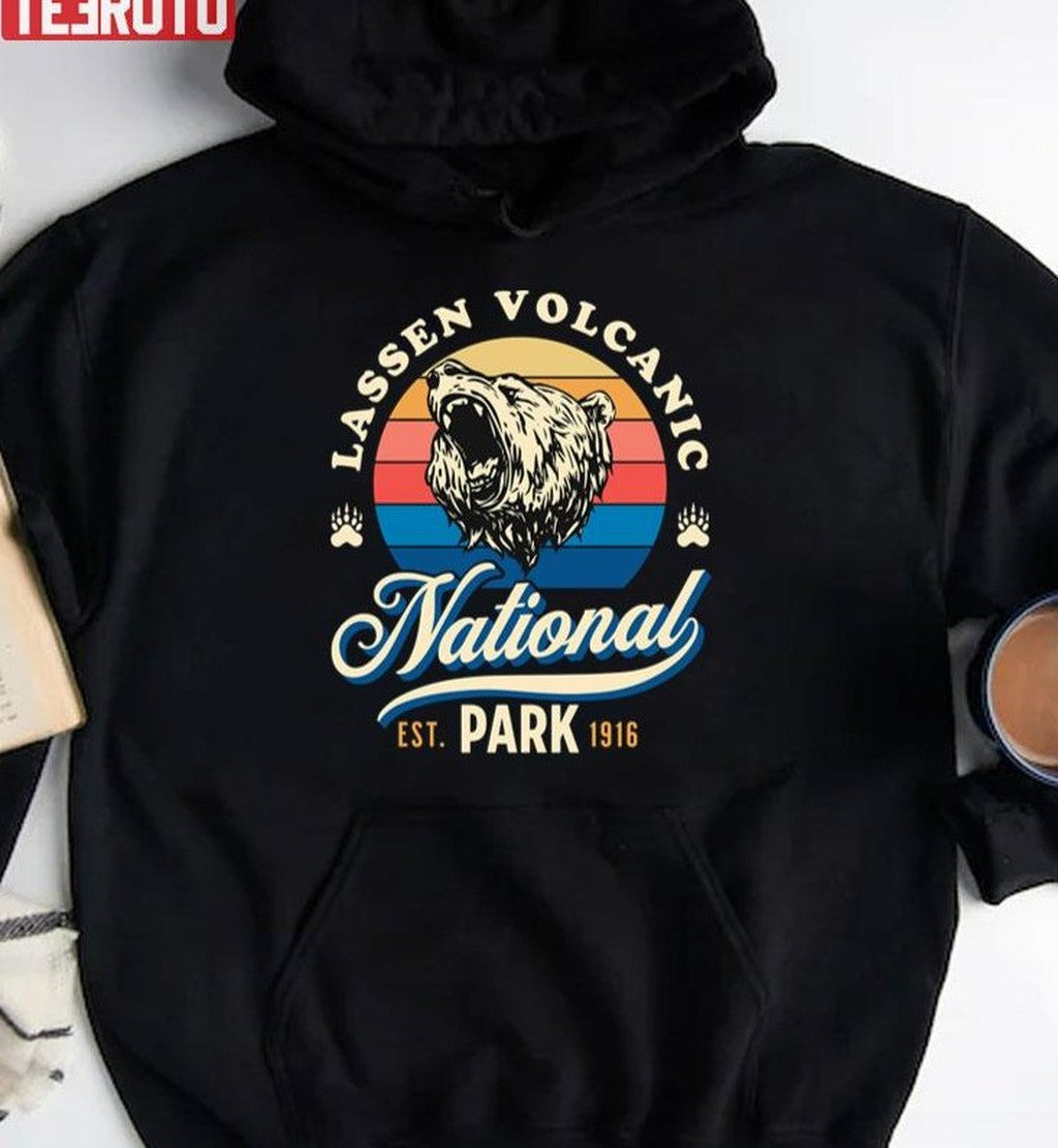 Bear Logo Lassen Volcanic National Park Unisex T-Shirt