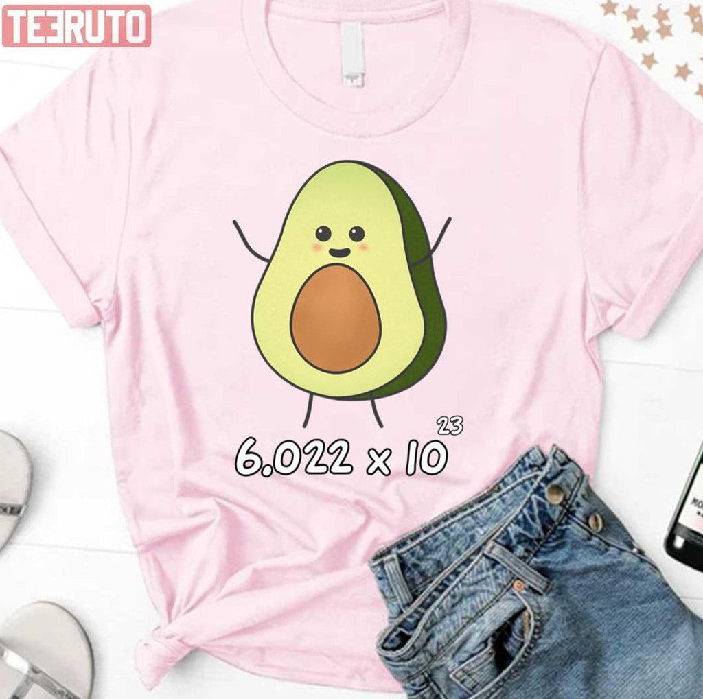 Avocadro Numbers Cute Avocado Chemist Unisex T-Shirt