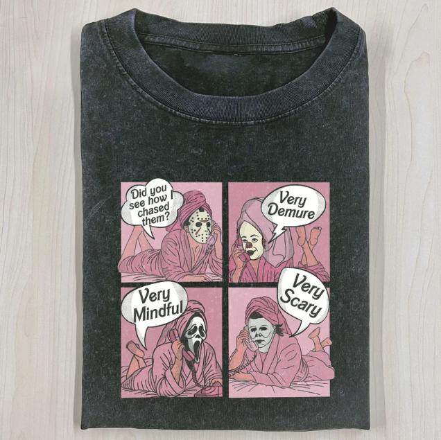 DID YOU SEE HOW I CHASED THEM T-SHIRT, Jason Voorhees, Michael Myers, Ghost Face, Pennywise, Horror Movie Shirt, Horror Character, Funny Halloween Shirt, Unisex T-Shirt, Gift For Men Women