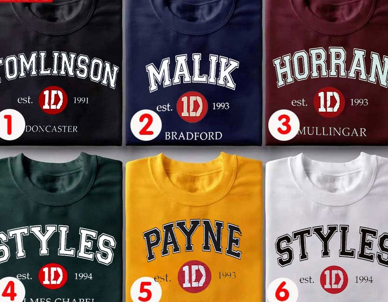 One Direction Members Fans 12 Years Bundle Group Design T-Shirts
