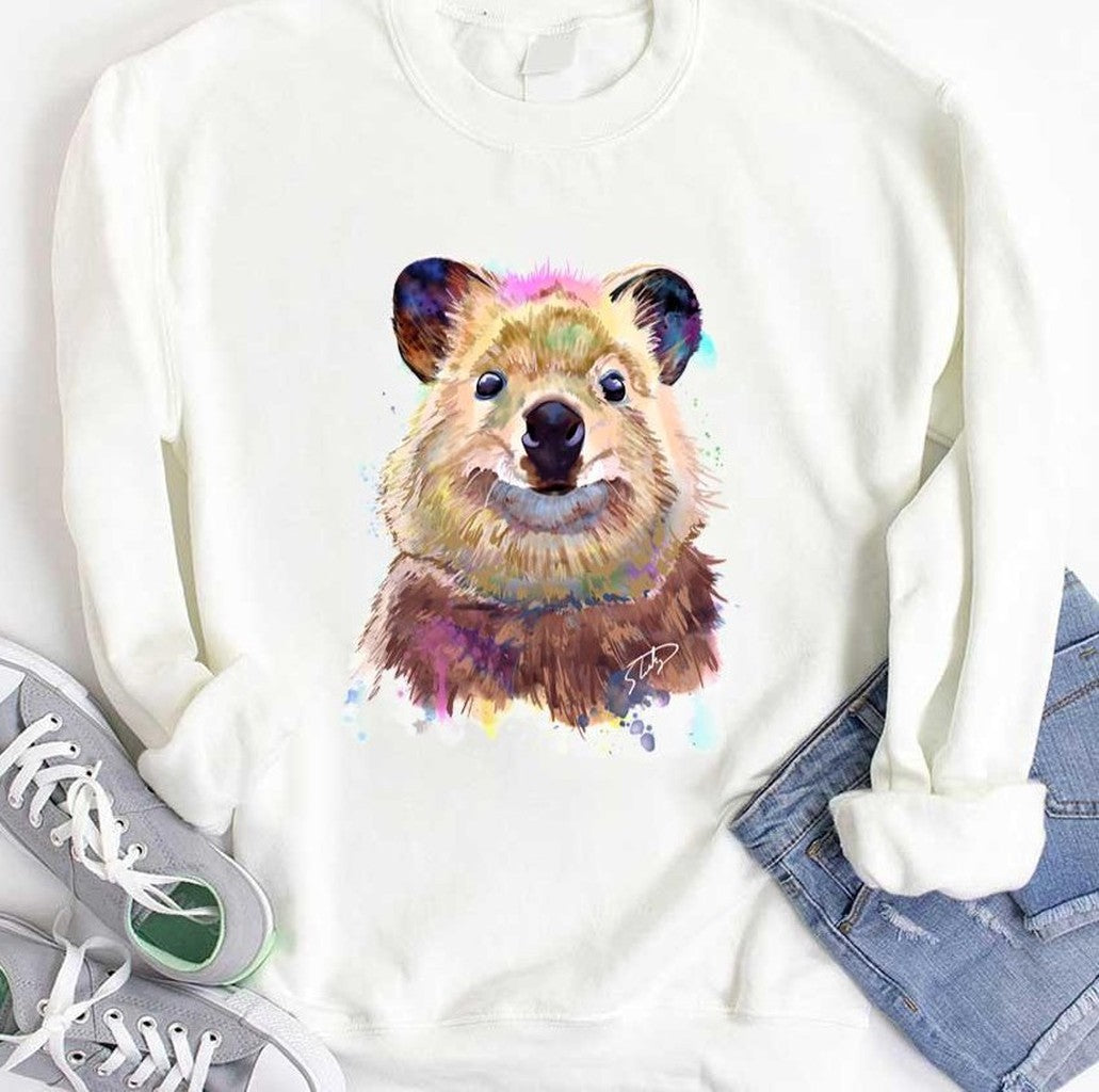 Smiling Quokka Splash Watercolor Unisex T-Shirt