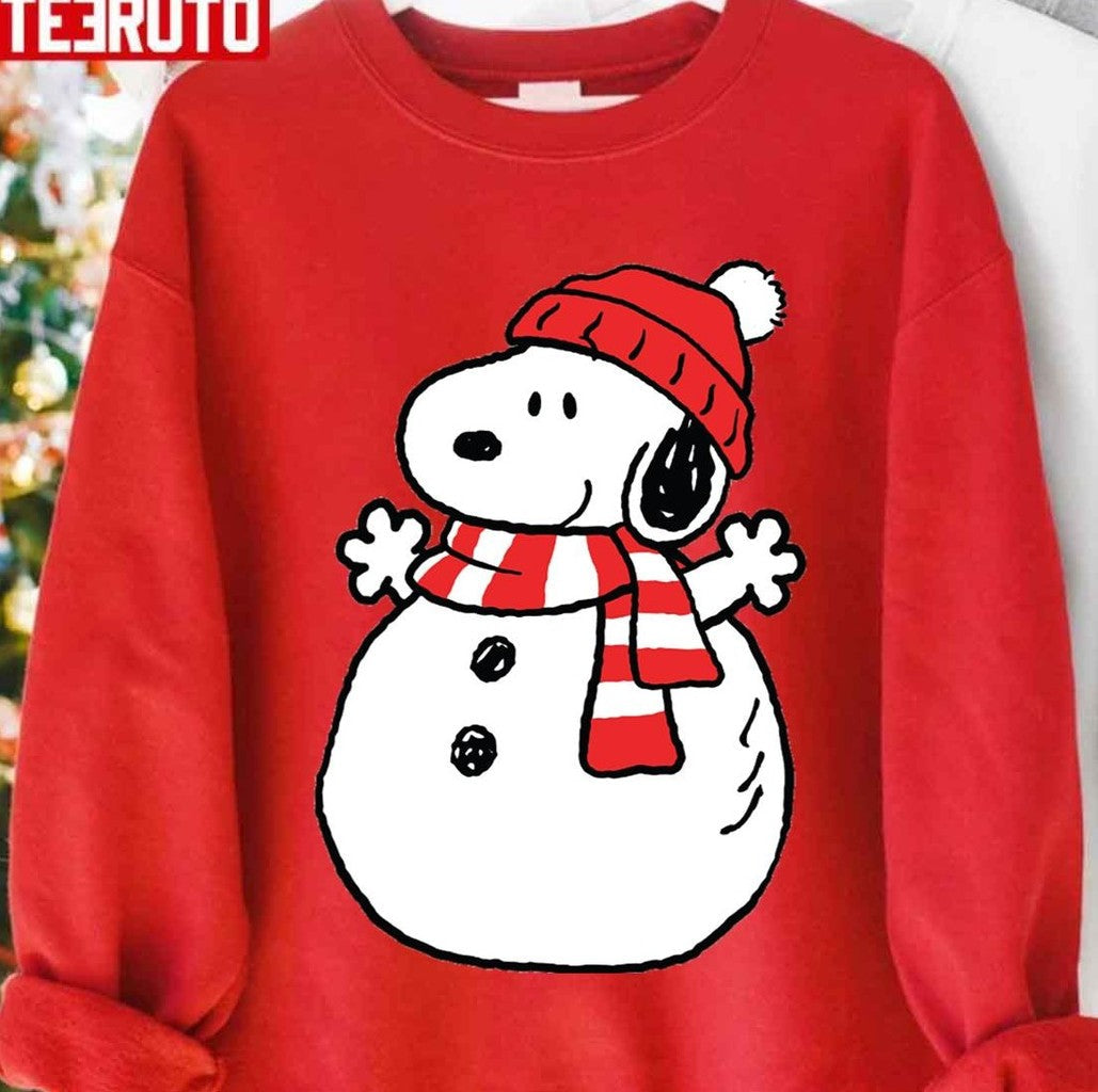 Snow Dog Snowman Happy Christmas Unisex Sweatshirt