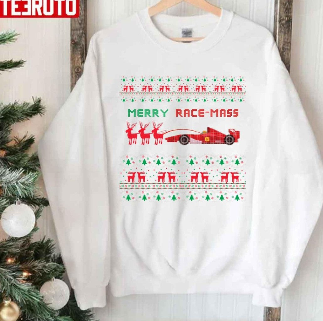 Santa Race Sticy F1 Christmas Merry Race-Mass Unisex Sweatshirt