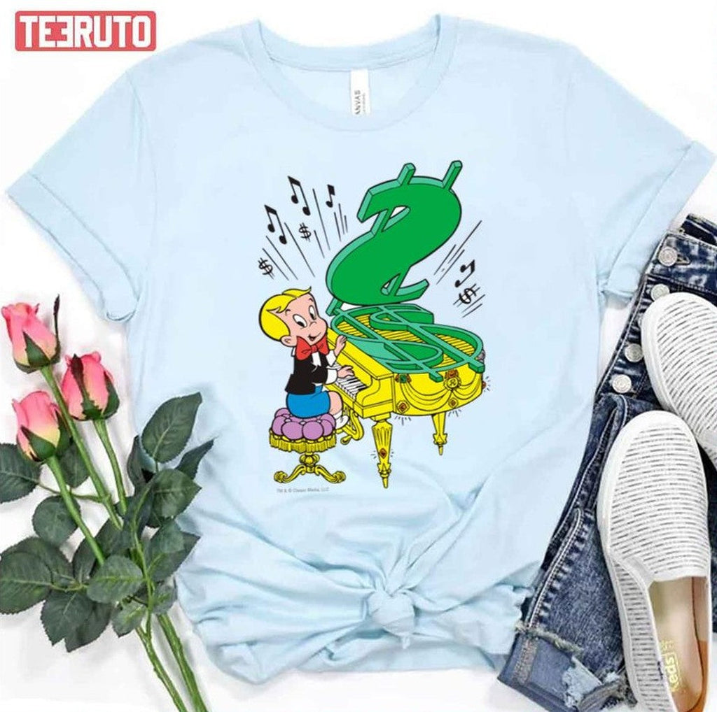 Playing Piano Color Richie Rich Unisex T-Shirt