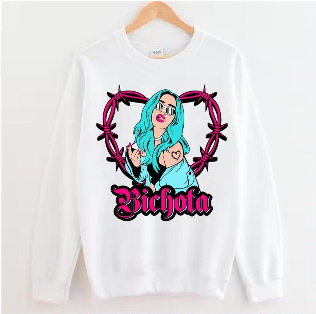 Bichota And Heart Tattoo Pink Karol G Unisex Hoodie