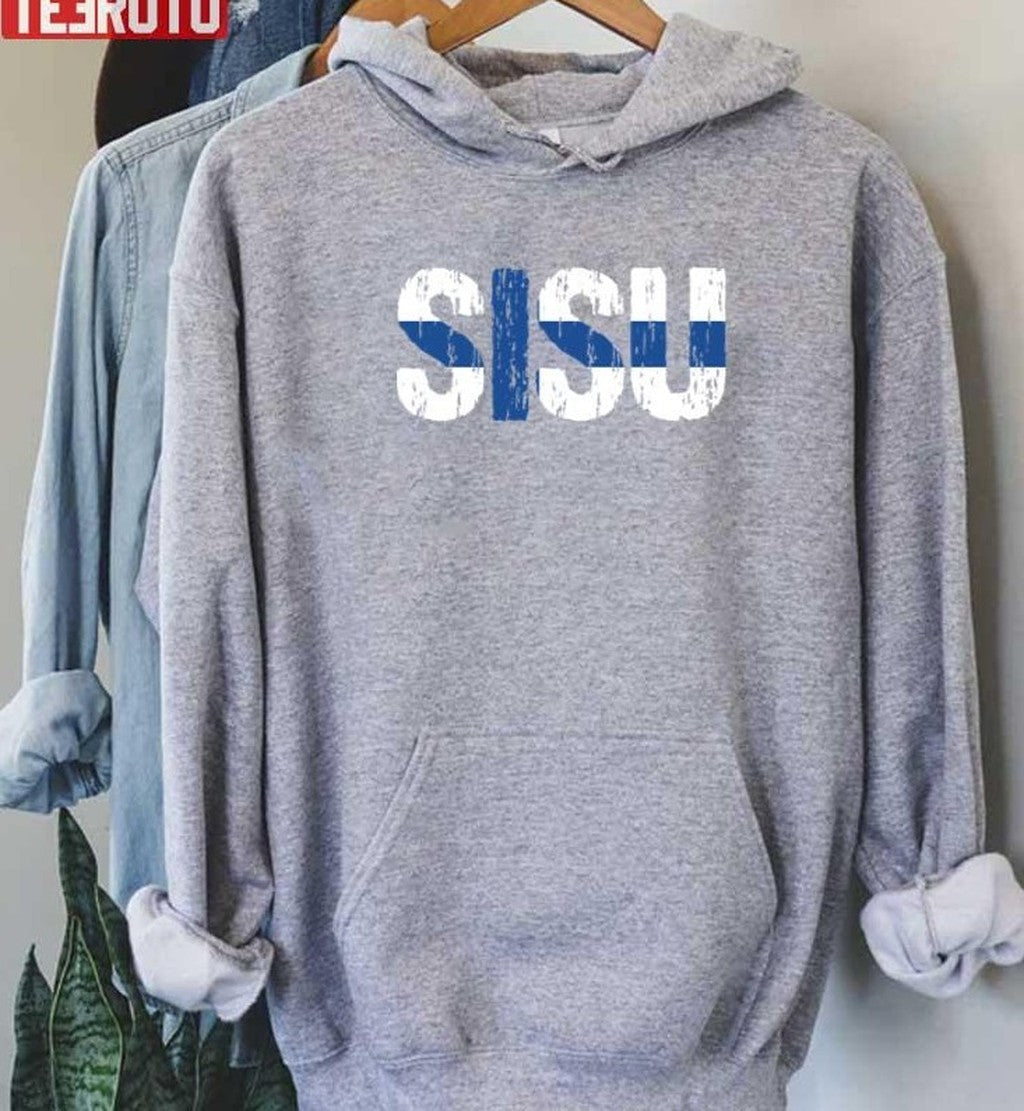 Sisu Finnish Flag Distressed Unisex T-Shirt