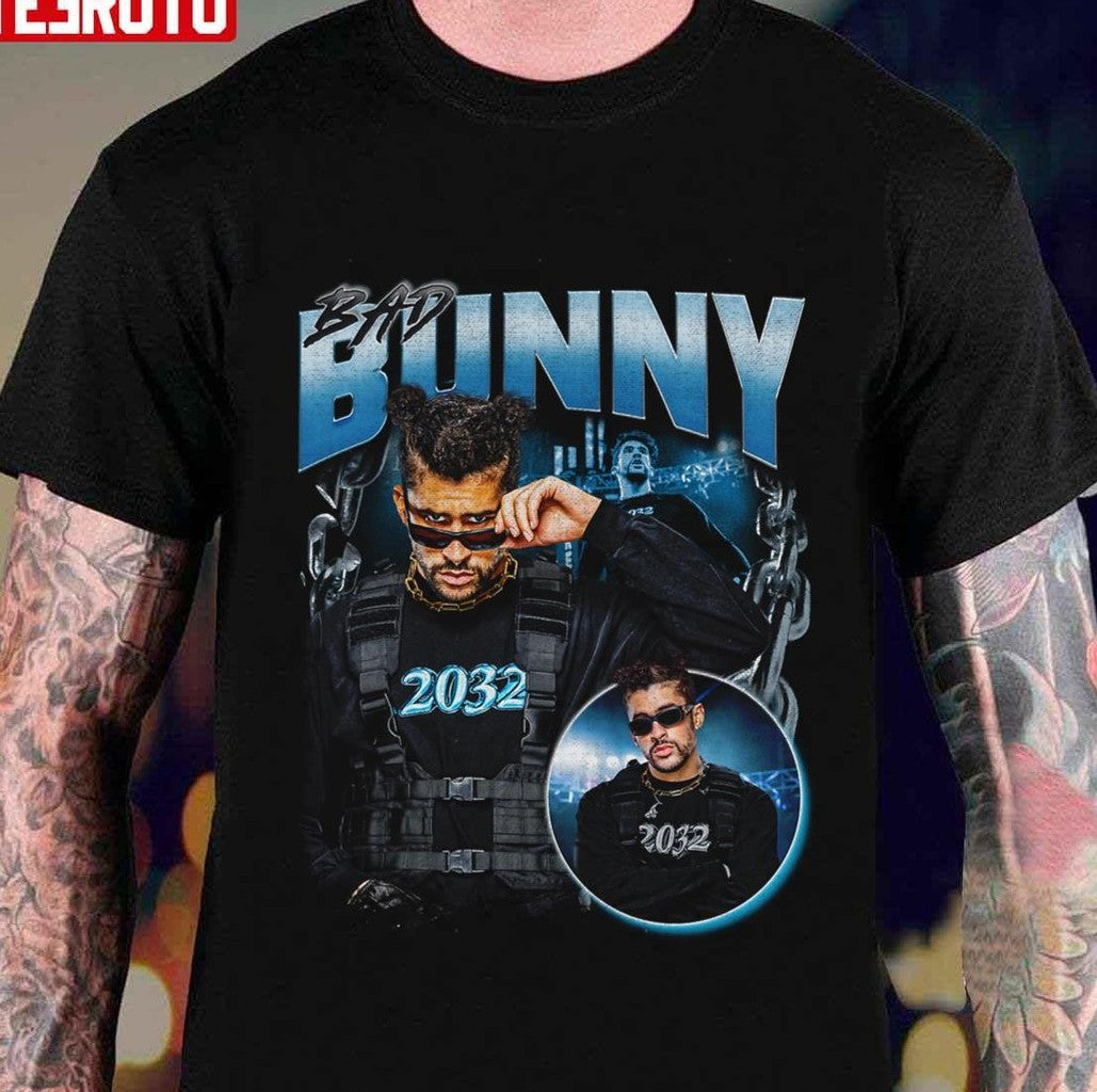 2032 Bad Bunny Vintage 90s Bootleg Graphic Unisex T-shirt