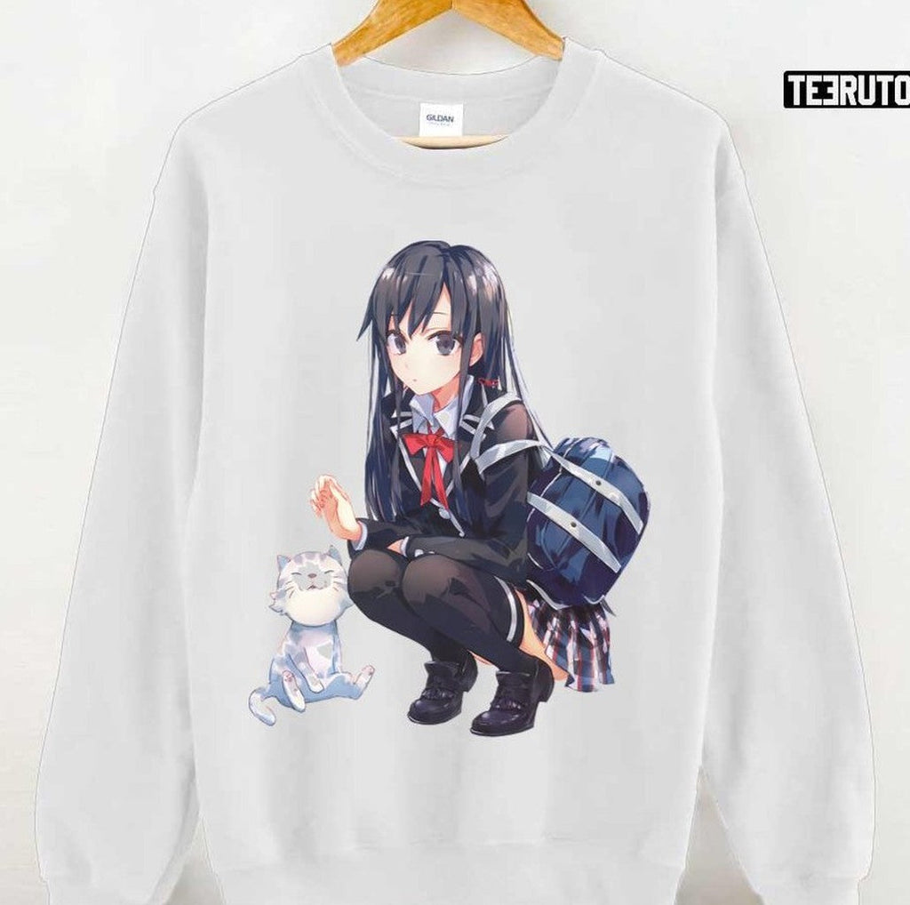 Playing With Cat Oregairu Yukino Art Unisex T-Shirt