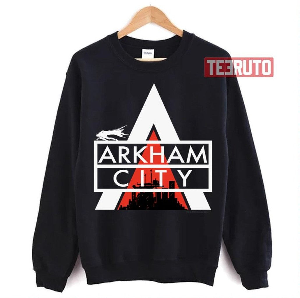 Arkham City Logo White Unisex T-Shirt
