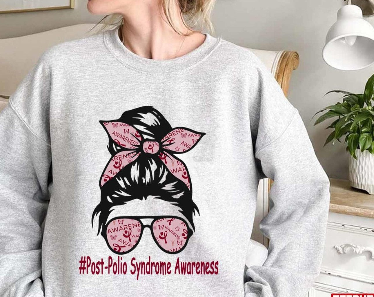Post-Polio Syndrome Awareness Messy Bun Unisex T-Shirt