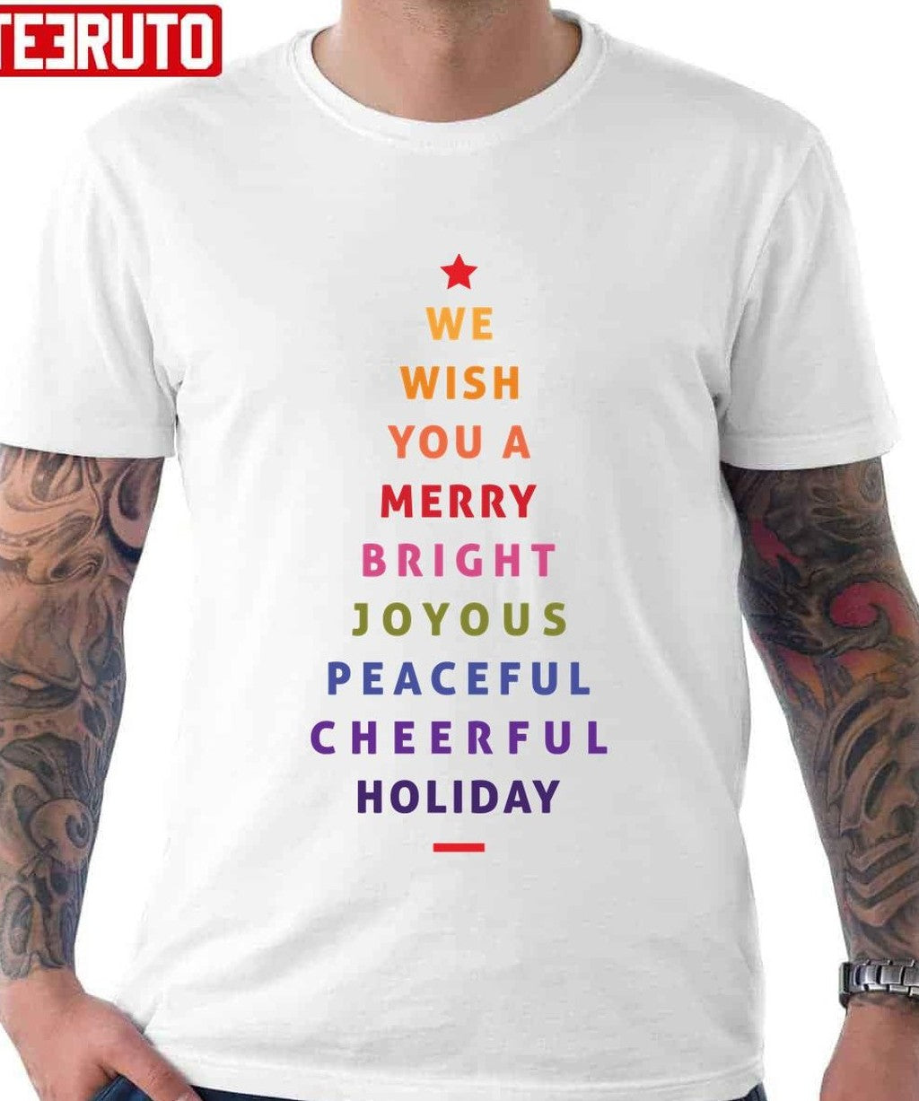 Pine Tree We Wish You Happy Christmas And Happy New Year Unisex Sweatshirt