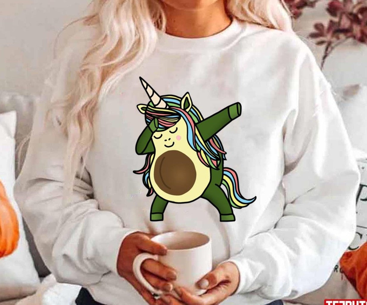 Avocado Cute Unicorn Dab Funny Guacamole Unisex Hoodie