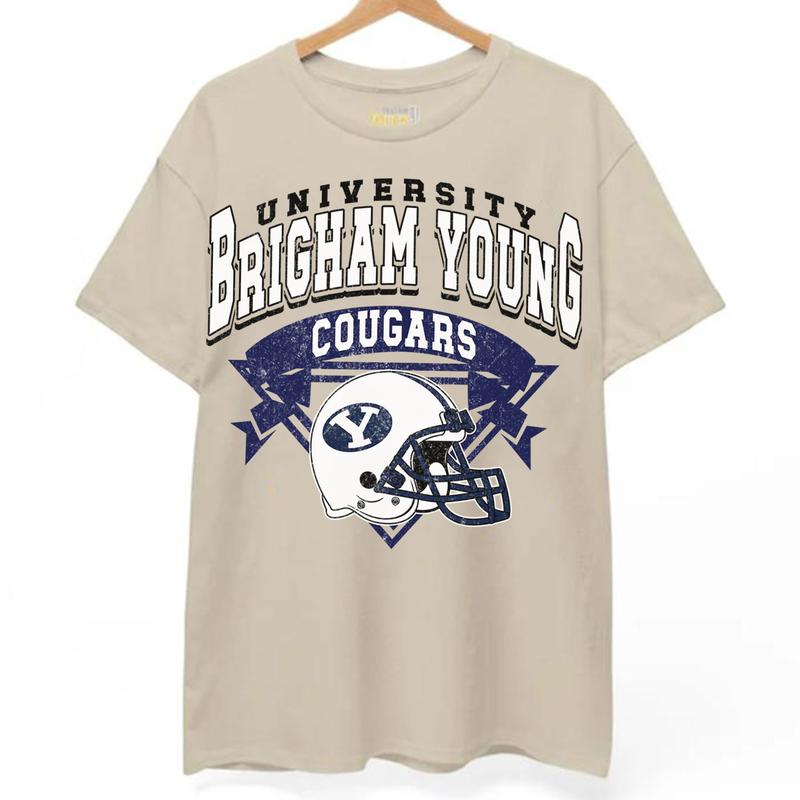 BYU Cougars Vintage NCAA Sweatshirt, Brigham Young University Sport Shirt, Classic Gift for Football Fans, Unisex Comfort Wear, T-Shirt Style
