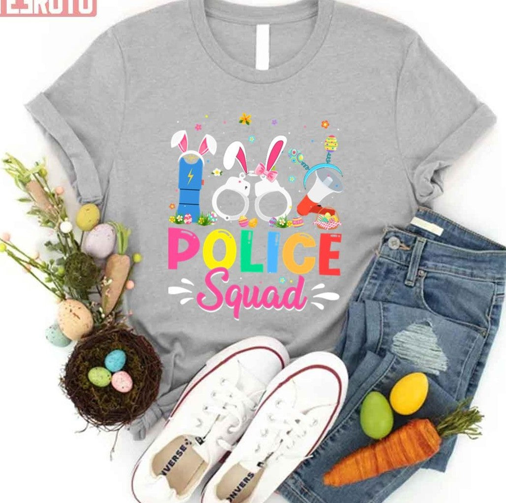 Police Stuffs Easter Police Squad Bunny Easter Day Eggs Costume Unisex T-shirt