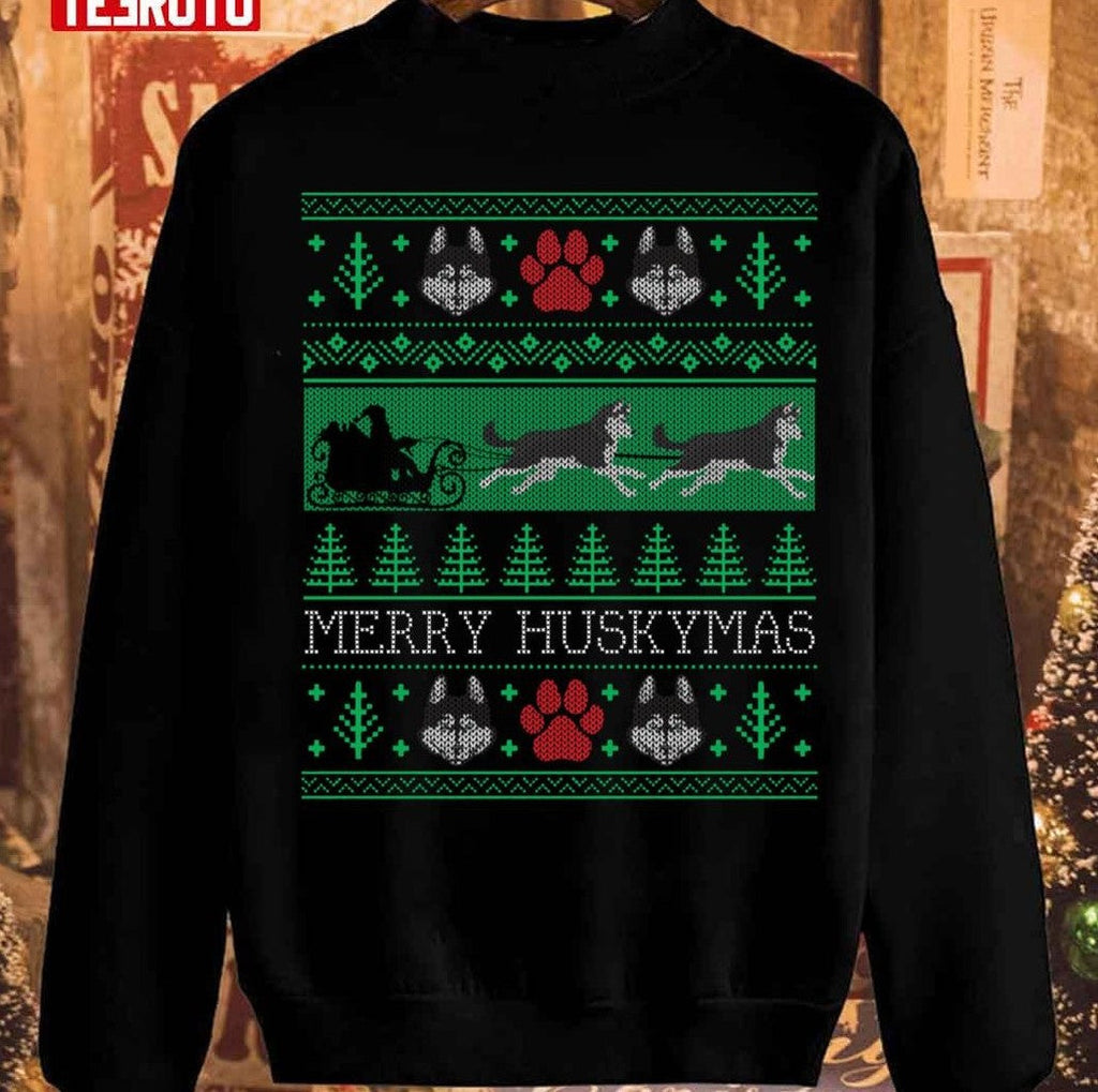 Siberian Husky Dog Funny Husky Christmas Unisex Sweatshirt