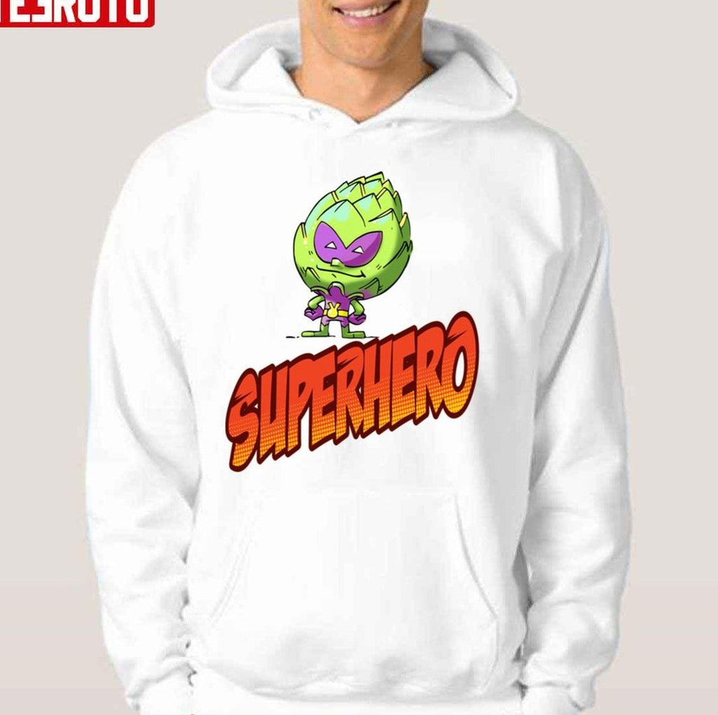 Superhero Artichoke Alien Foodie Planet Unisex Hoodie