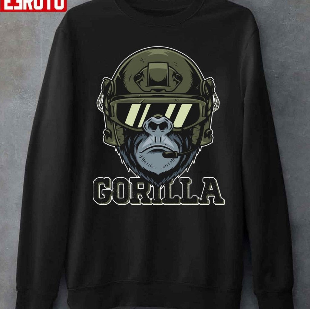 Nft Artwork Gorilla With Military Helmet Unisex T-Shirt