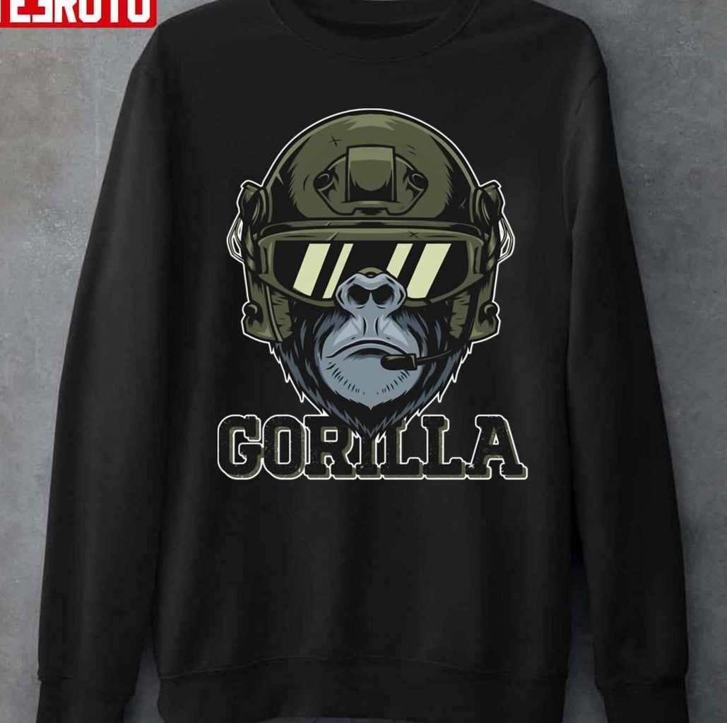 Nft Artwork Gorilla With Military Helmet Unisex T-Shirt