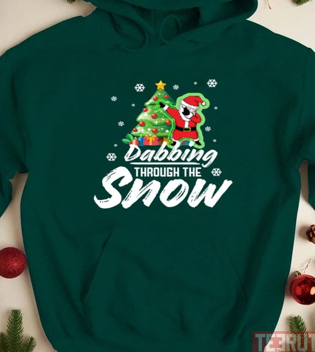 Santa Dabbing Through The Snow Christmas Tree Unisex T-Shirt