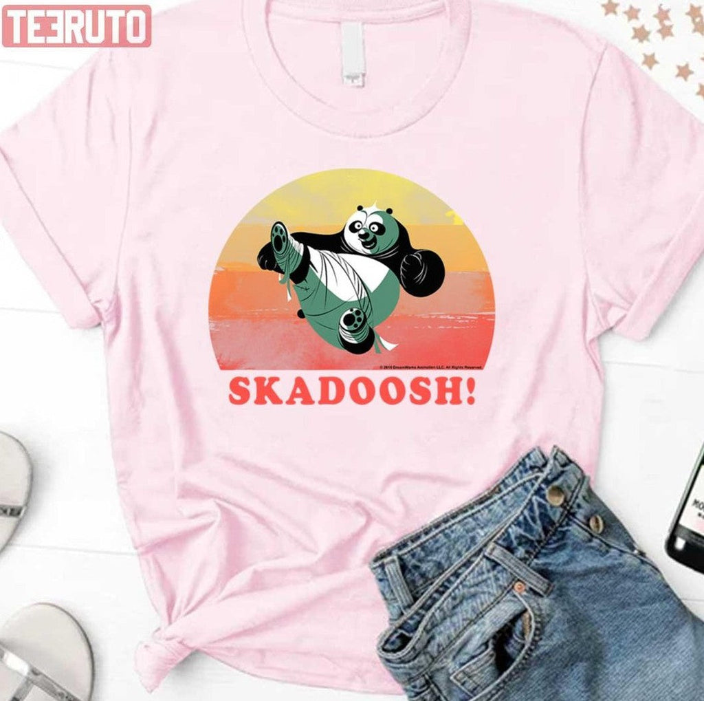 Skadoosh Retro Circle Portrait Kung Fu Panda Unisex Sweatshirt