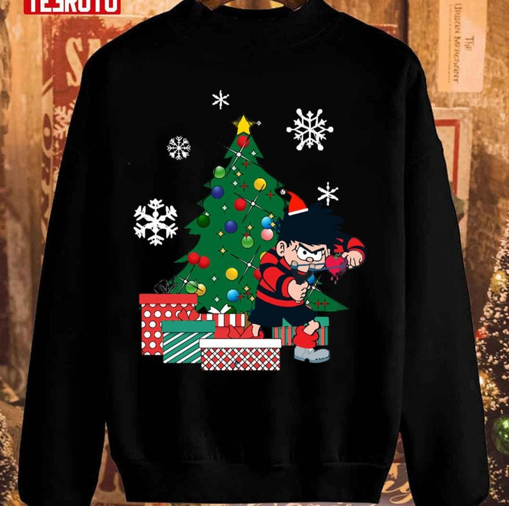 Best Dennis The Menace Around The Christmas Tree Dennis the Menace Unisex Sweatshirt