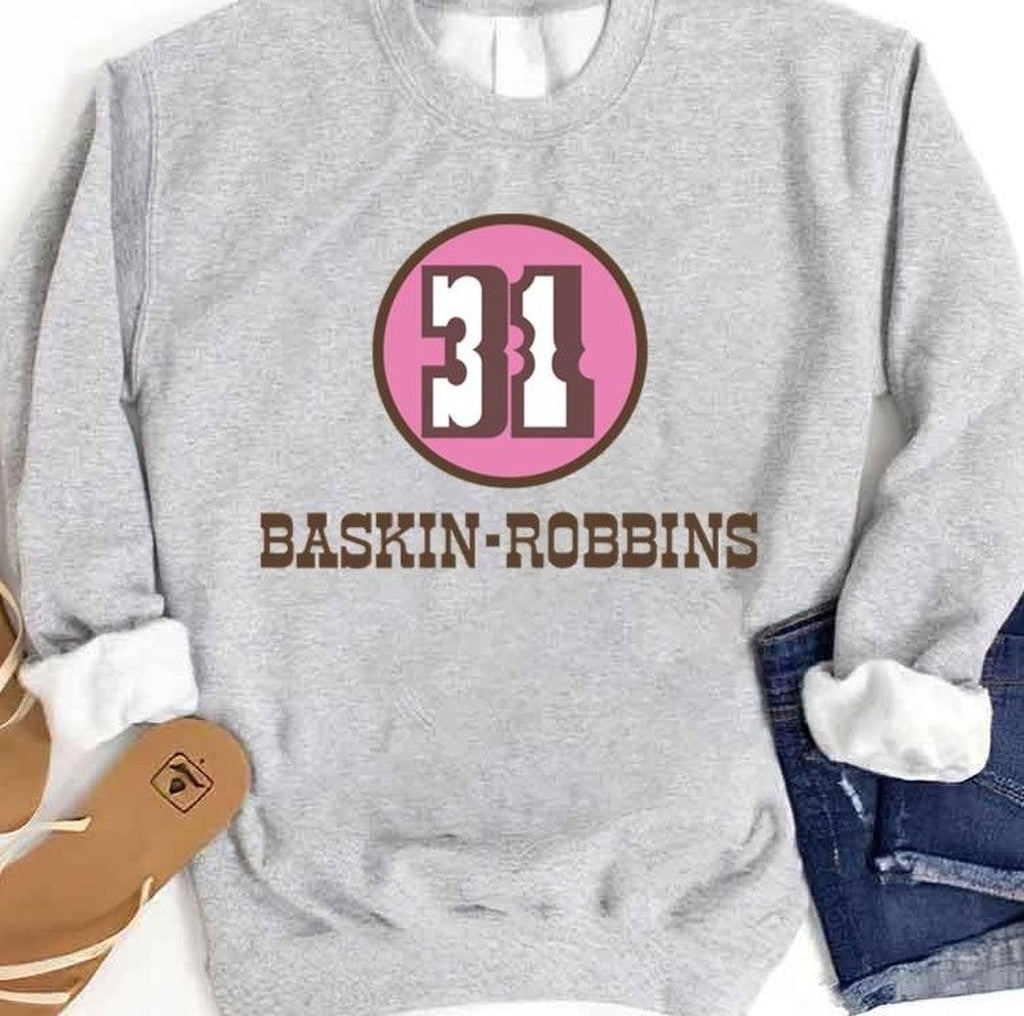 60s 70s Vintage Defunct Baskin Robbins Ice Cream Logo Unisex Sweatshirt
