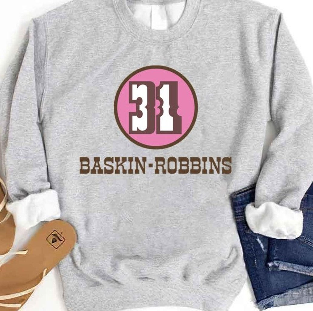 60s 70s Vintage Defunct Baskin Robbins Ice Cream Logo Unisex Sweatshirt