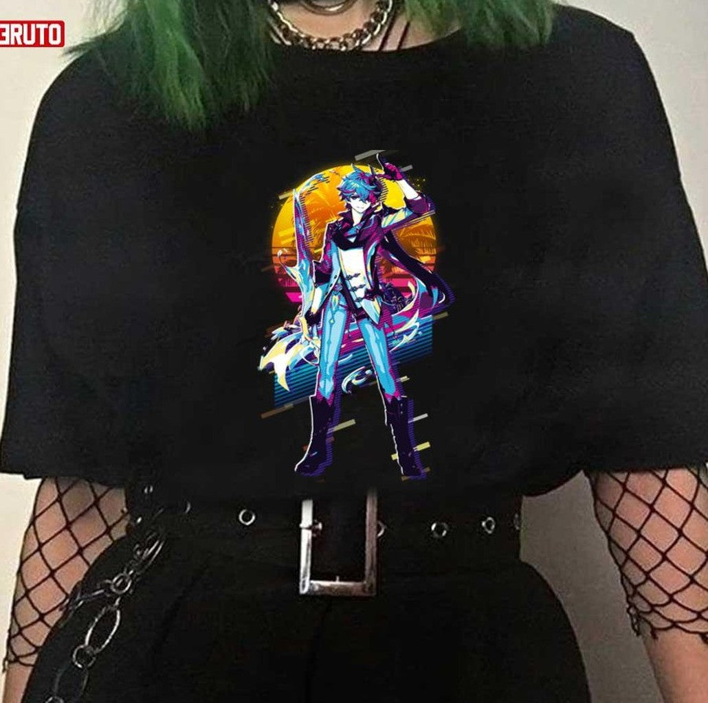 Tartaglia Genshin Impact 80s Retro Unisex T-shirt