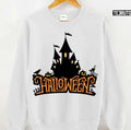 Spooky Halloween Lettering With Castle Unisex Sweatshirt