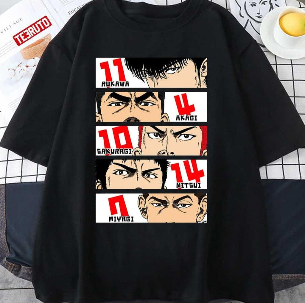 Best Team Dunk Slam Dunk Japanese Anime Rukawa Akagi Sakuragi Mitsui Miyagi Unisex T-shirt