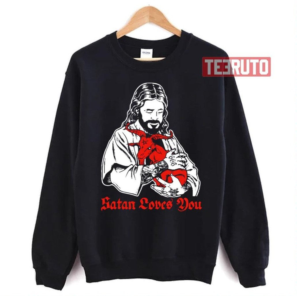 Satan Loves You And Jesus Know It Baphomet Unisex T-Shirt