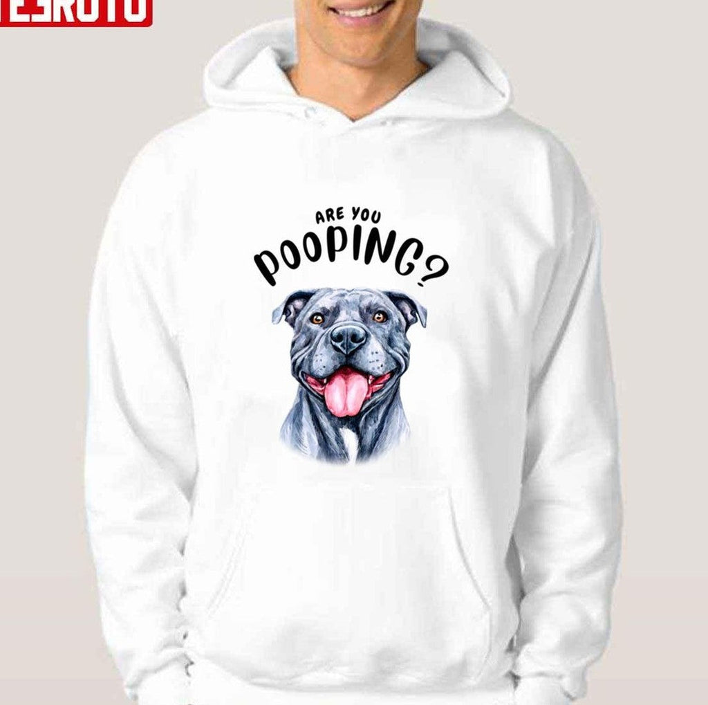 Pitbull Are You Pooping Bathroom Watercolor Unisex T-shirt