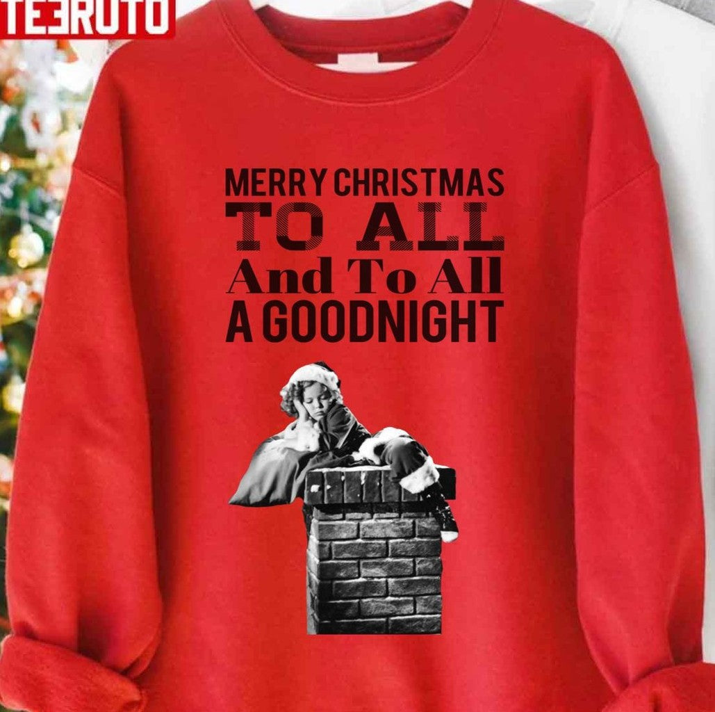 Shirley Temple Christmas Santa Merry Christmas To All Unisex Sweatshirt