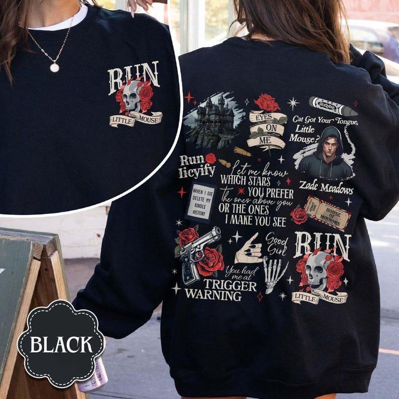 Run Little Mouse Sweatshirt, Haunting Adeline Shirt, Cat and Mouse Shirt, Dark Romance Merch, Smut Reader, Book Lover Gifts for Her, T-Shirts, Crewnec